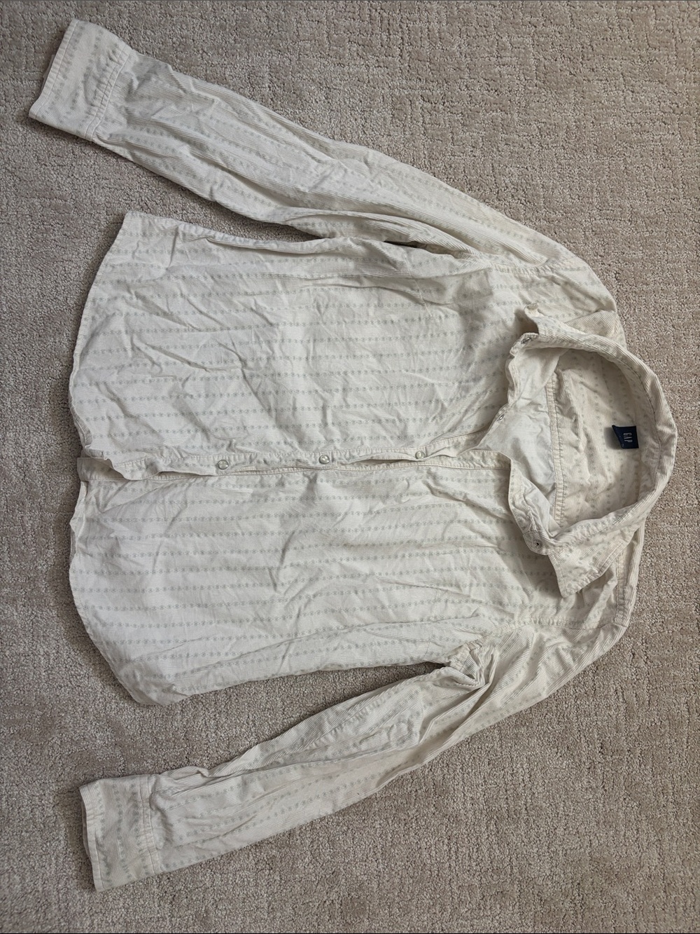 GAP Cream Button-Down Shirt Womens Large Spring Fall